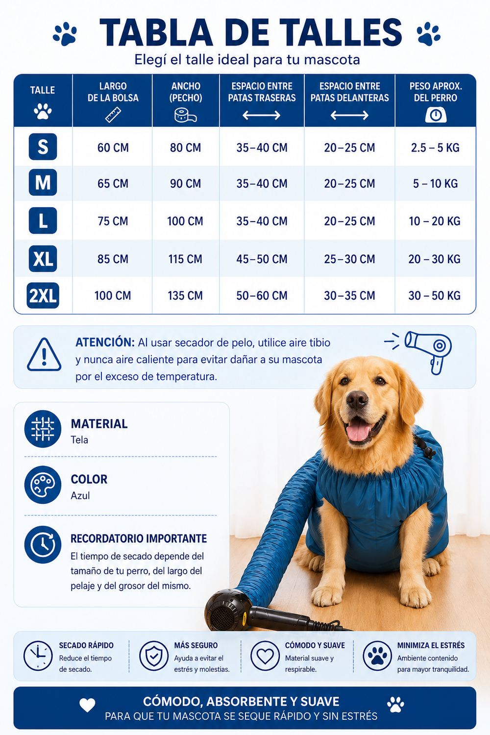 Bolsa de Secado para Perros